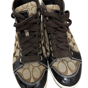 Coach Tan and Black Sneakers